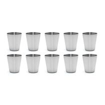 Copo Mini Aço Inox 30ml Cafe Molho Sobremesa Aperitivo 10un