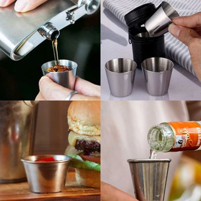 Copo Mini Aço Inox 30ml Cafe Molho Sobremesa Aperitivo 10un