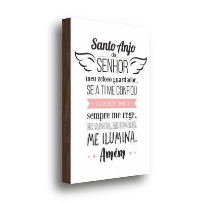 Quadro Decorativo Santo Anjo Do Senhor Rosa 40x60cm