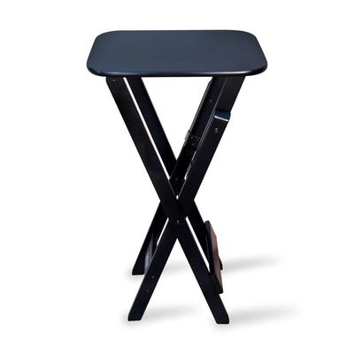 Mesa Bistrô Dobrável Madeira Padrão Preto - Cor: Preto
