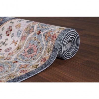 Tapete Turco Para Sala Coliseo 06 -100 X 150Cm Cinza