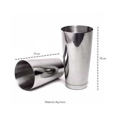 Coqueteleira Inox Boston Copo Duplo Profissional 1un