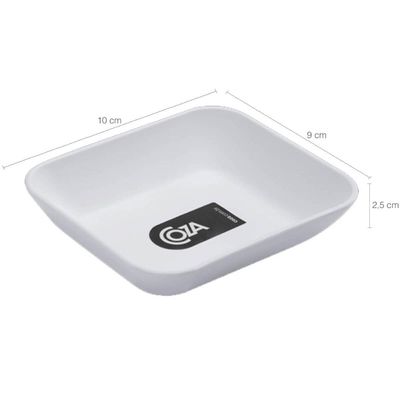 Kit 12 Travessas Bandejinhas de Servir Petiscos Brancas 10x9cm Molho Restaurantes Plástico Coza