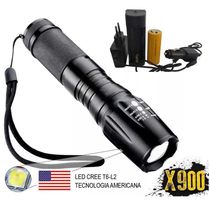 Kit Com 3 Lanterna Tatica Militar X900 Recarregavel com Zoom