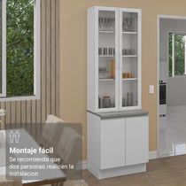Kit Balcão + Cristaleira 70cm Branco Glamy Madesa 01 Branco