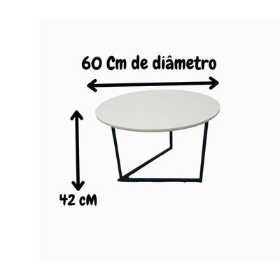 Mesa De Centro Jade Industrial Pés De Ferro