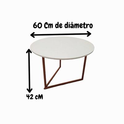 Mesa De Centro Jade Clean Pés De Aço Elegância Durabilidade