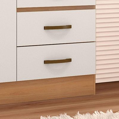 Cômoda Sapateira Para Quarto 2 Portas 4 Gavetas Lisa Nature-off White