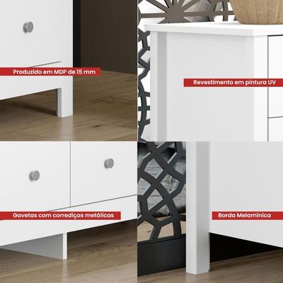 Cômoda Ditália 6 Gavetas Dm-221 Branco