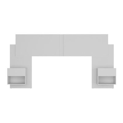 Cabeceira Casal Queen Com 2 Mesas De Cabeceira 232cm Multimóveis MP4325 Branco