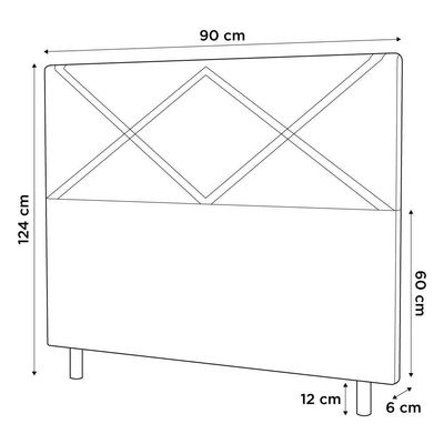 Cabeceira Cama Box Solteiro Cairo 90cm Linho Marrom