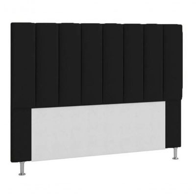 Kit Cabeceira + Calçadeira Baú Queen 160cm Suede Preto