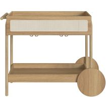 Carrinho Bar Com Porta Taças Pés Madeira Moss A03 Hanover Roble