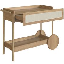 Carrinho Bar Com Porta Taças Pés Madeira Moss A03 Hanover Roble