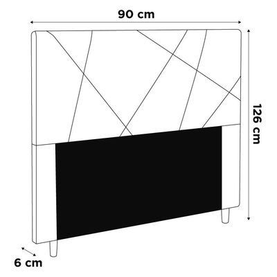 Cabeceira Cama Box Solteiro Mali 90Cm Suede Cinza - Abmaza