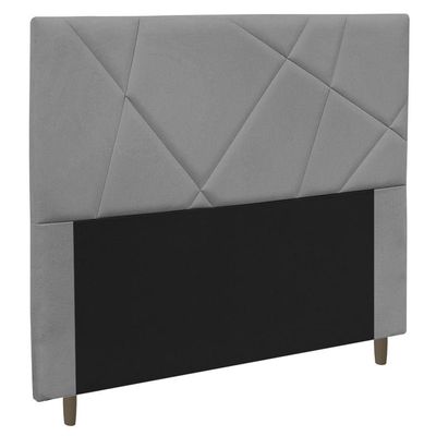 Cabeceira Cama Box Solteiro Mali 90Cm Suede Cinza - Abmaza