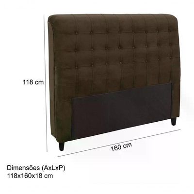 Cabeceira Queen 160cm Suede Chocolate Id Suede Chocolate