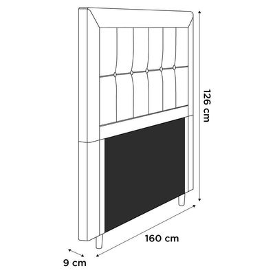 Cabeceira Queen Size Luxor 160Cm Com Tachas E Frame Preto