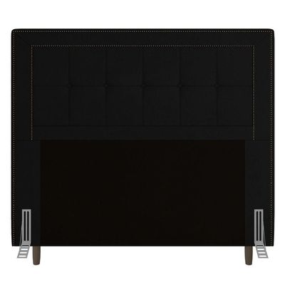 Cabeceira Queen Size Luxor 160Cm Com Tachas E Frame Preto