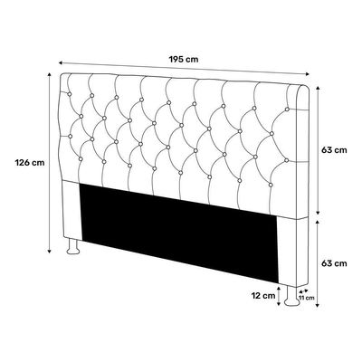 Cabeceira King Size Cristal 195Cm Marrom Chocolate