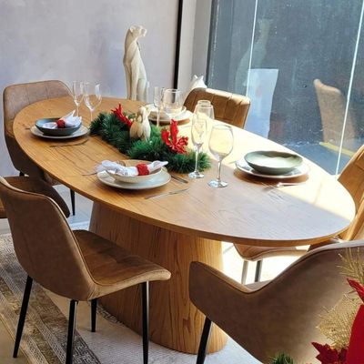Mesa De Jantar Cone Oval 120x80 Cm Base Madeira Freijó Tampo Freijó