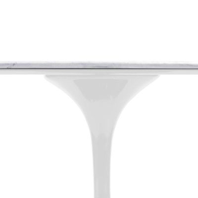 Mesa De Jantar Saarinen Oval 120x80 Cm Mármore Branco Extra Base Branca