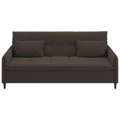 Sofá Cama Reclinável 3 Lugares E Almofadas Inclusas Multimóveis Cr45239 Marrom Marrom