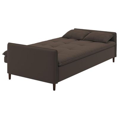Sofá Cama Reclinável 3 Lugares E Almofadas Inclusas Multimóveis Cr45239 Marrom Marrom