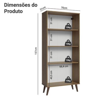 Cristaleira 70 Cm 2 Portas De Vidro Com Pés Cônicos Madesa