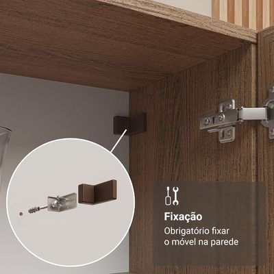 Cristaleira 70 Cm 2 Portas De Vidro Com Pés Cônicos Madesa