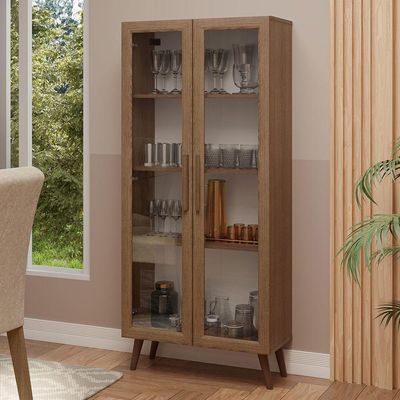 Cristaleira 70 Cm 2 Portas De Vidro Com Pés Cônicos Madesa