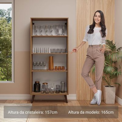 Cristaleira 70 Cm 2 Portas De Vidro Com Pés Cônicos Madesa