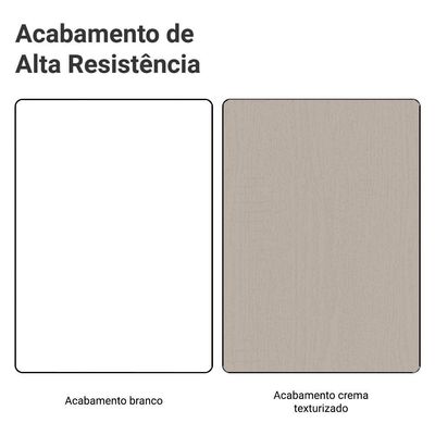 Kit Balcão + Cristaleira 70cm Branco Crema Agata Madesa 01 Branco Crema