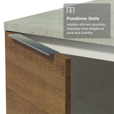 Kit Balcão + Cristaleira 70cm Stella Madesa 01 Branco Rustic