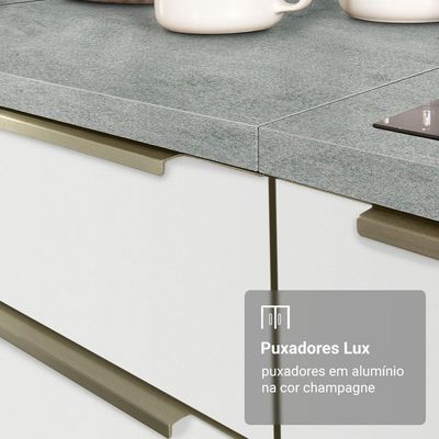 Kit Balcão + Cristaleira 70cm Branco Veludo Lux Madesa 01 Branco