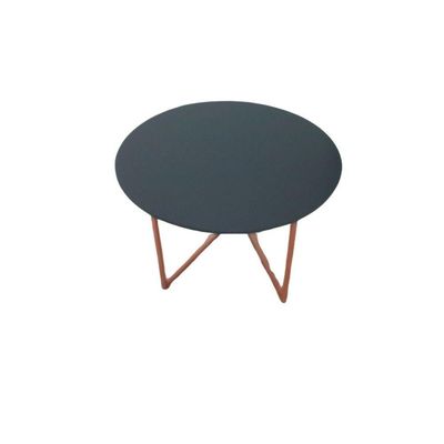 Mesa De Centro Jade Base De Aço Cobre Industrial