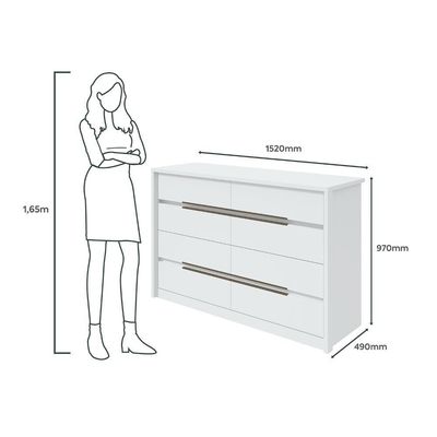 Cômoda Urban 8 Gavetas Branco