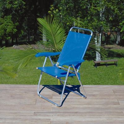 Cadeira De Praia Alta Reclinável Boreal Azul