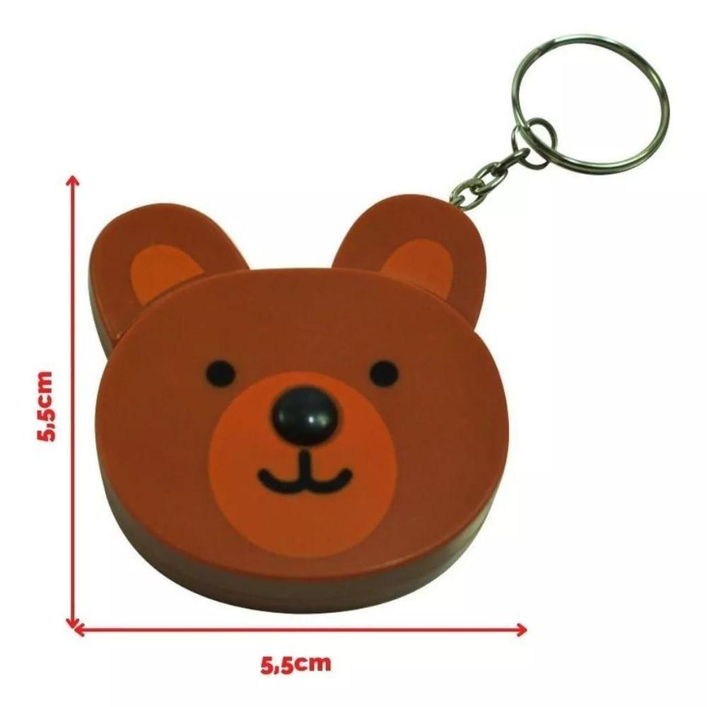 Fita Métrica De Bichinho Retratil Chaveiro Urso 150 Cm Trena Para Costura