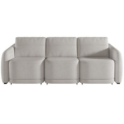 Sofá Cama Para Sala De Estar 3 Lugares 246cm Montserrat K01 Bouclê Creme - Lyam Decor