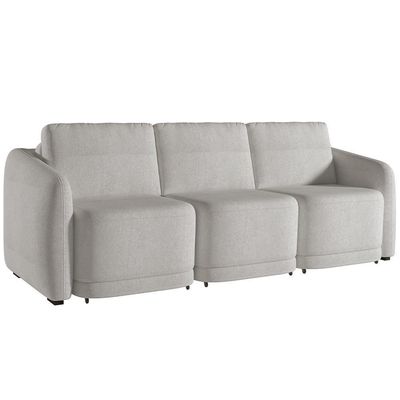 Sofá Cama Para Sala De Estar 3 Lugares 246cm Montserrat K01 Bouclê Creme - Lyam Decor