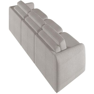 Sofá Cama Para Sala De Estar 3 Lugares 246cm Montserrat K01 Bouclê Creme - Lyam Decor