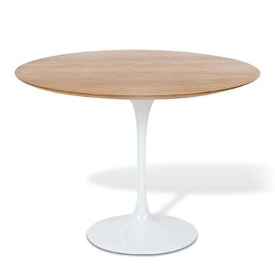 Mesa De Jantar Tulipa Saarinen Redonda 120 Cm Tampo Freijó Cores Branco