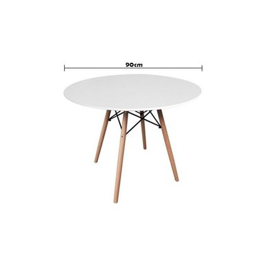 Mesa De Jantar Redonda Eames Eiffel 90cm Branca