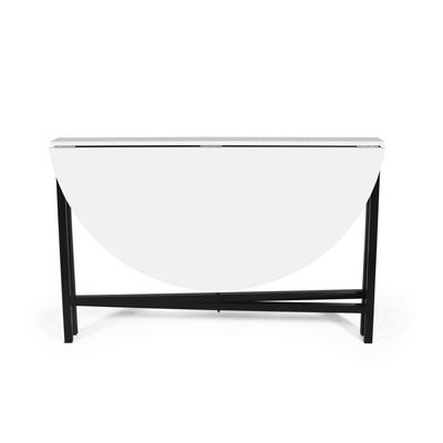 Mesa De Jantar 4 Lugares Redonda Dobrável Prática Branca - Straub Web