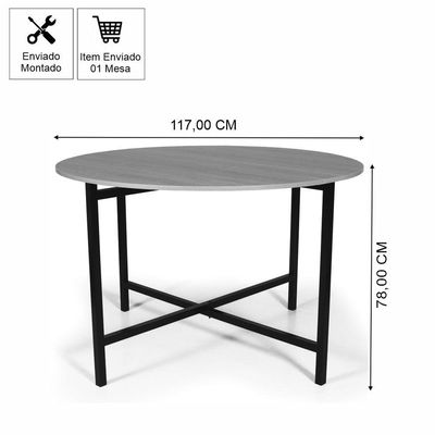 Mesa De Jantar 4 Lugares Redonda Dobrável Prática Branca - Straub Web