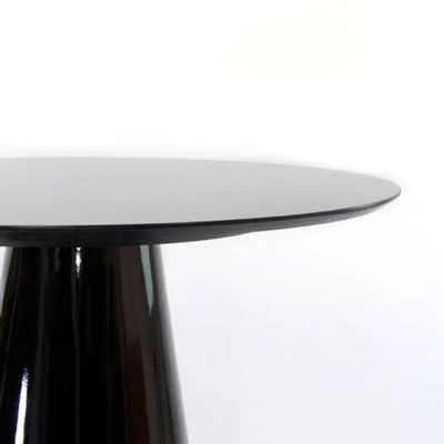 Mesa De Jantar Cone Redonda 140 Cm Laqueada Cor Preto