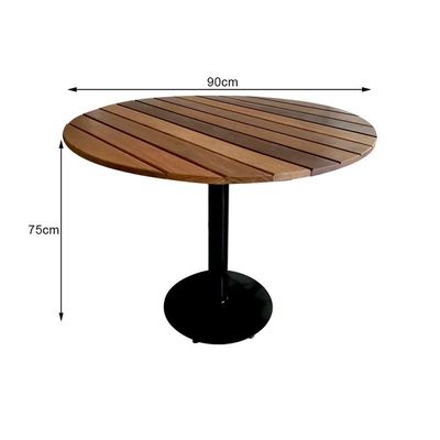Mesa Redonda Industrial Resistente A Chuva 90x90 Marrom