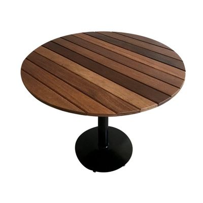 Mesa Redonda Industrial Resistente A Chuva 90x90 Marrom