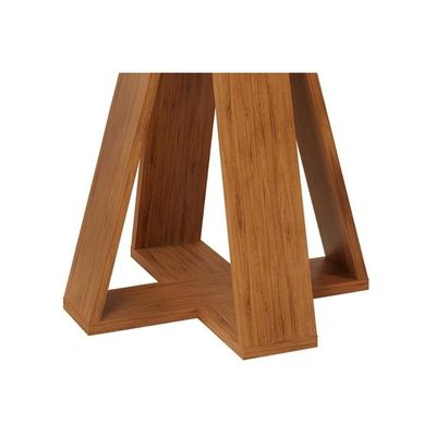 Mesa Para Cozinha Celeste Com Tampo Madeirado Vidro Curvo 120x90cm Cedro Off White Dj Móveis